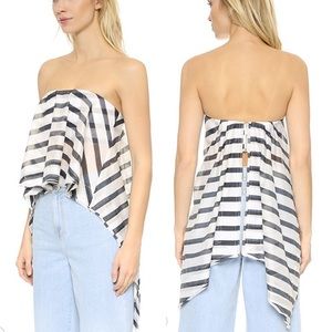 Nicholas cascade frill bustier Striped top S 4